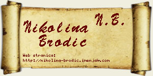 Nikolina Brodić vizit kartica
